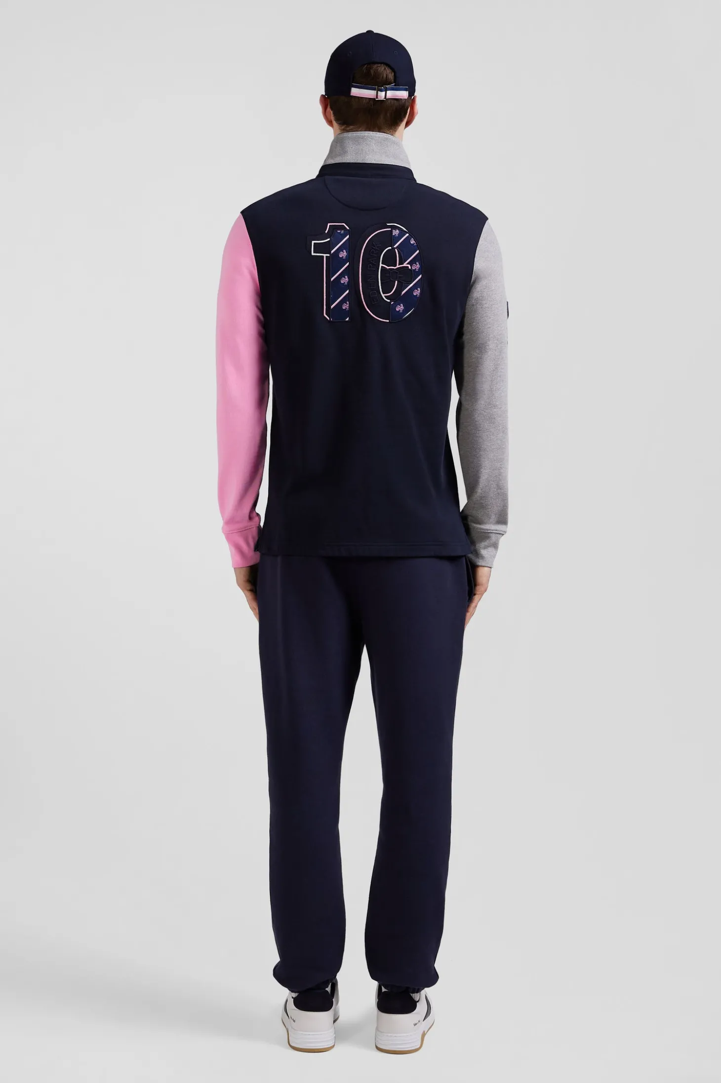 Regular tricolor XV de France long-sleeved cotton rugby shirt