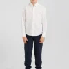 Regular white oxford cotton shirt