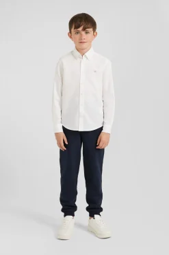 Regular white oxford cotton shirt