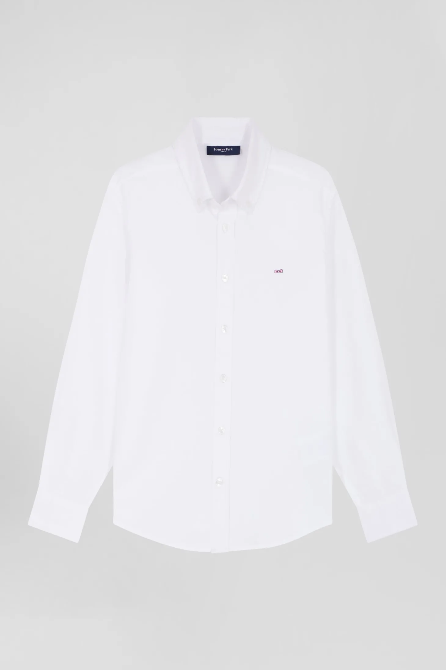 Regular white oxford cotton shirt