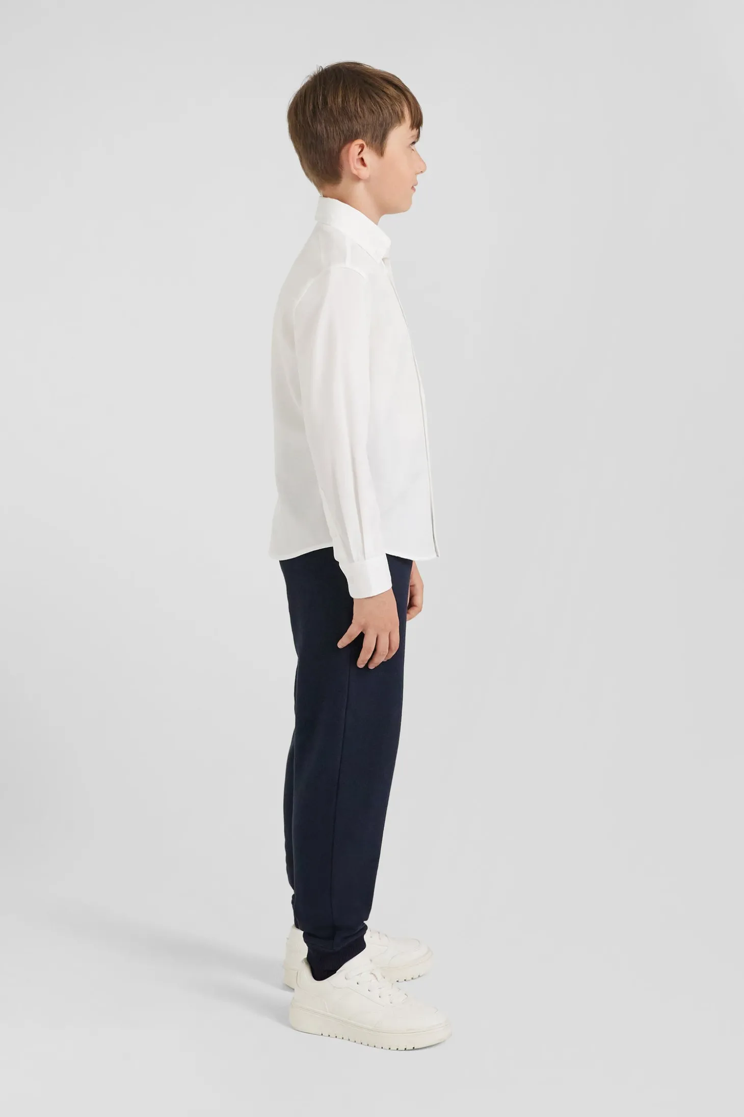Regular white oxford cotton shirt