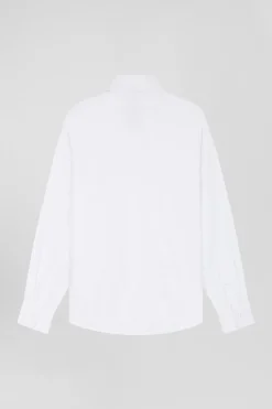 Regular white oxford cotton shirt