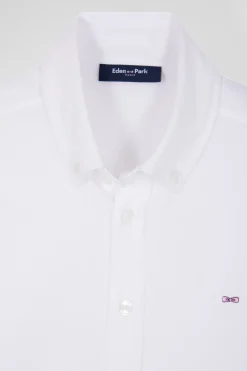 Regular white oxford cotton shirt