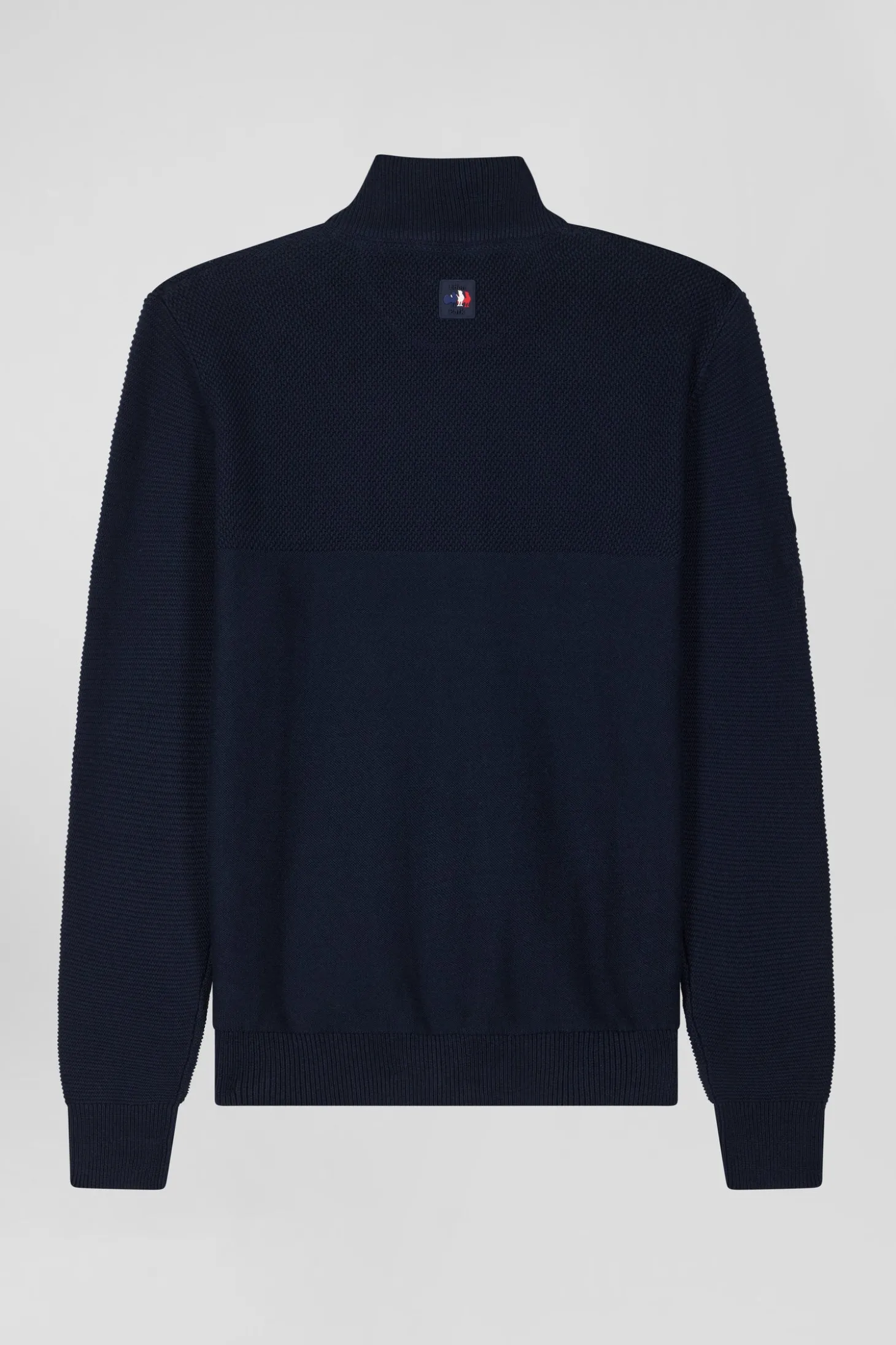 Regular XV de France navy blue cotton zipped cardigan