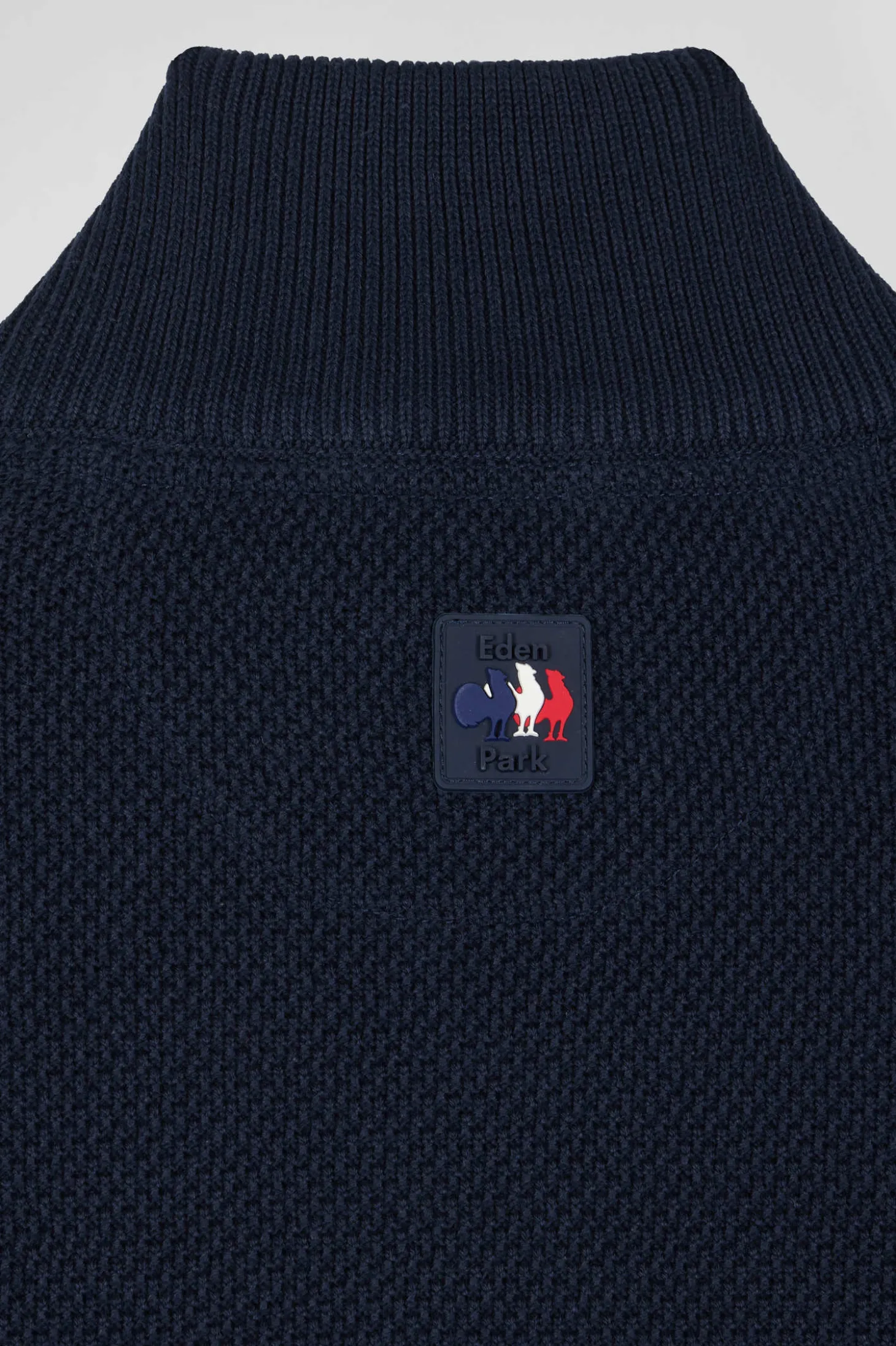 Regular XV de France navy blue cotton zipped cardigan