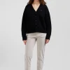 Relax anthracite grey blended wool and cotton cardigan
