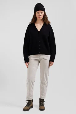 Relax anthracite grey blended wool and cotton cardigan