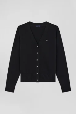 Relax anthracite grey blended wool and cotton cardigan