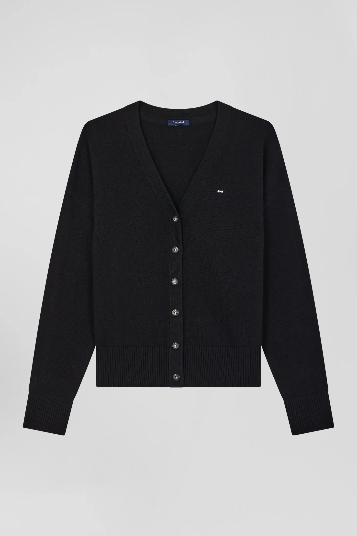 Relax anthracite grey blended wool and cotton cardigan