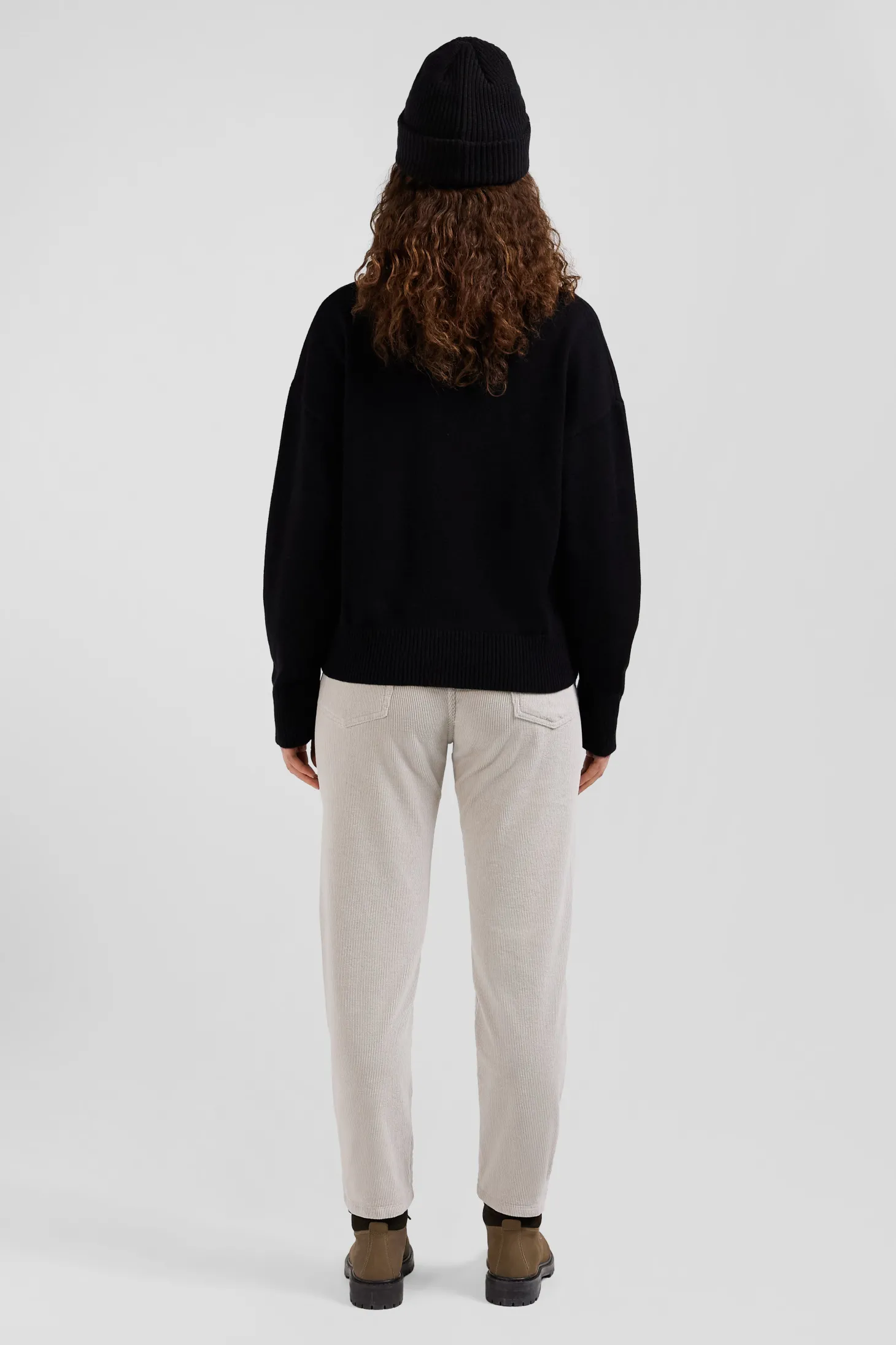 Relax anthracite grey blended wool and cotton cardigan