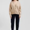 Relax beige blended wool and cotton cardigan