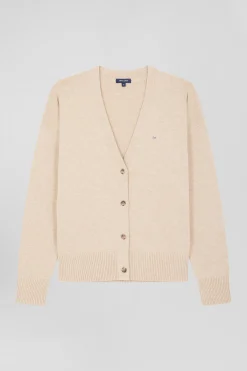 Relax beige blended wool and cotton cardigan