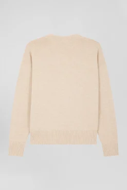 Relax beige blended wool and cotton cardigan