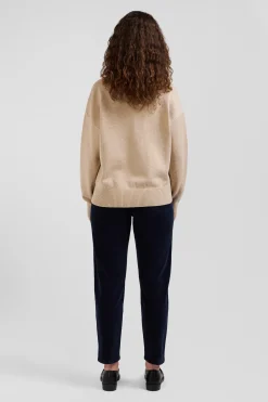 Relax beige blended wool and cotton cardigan