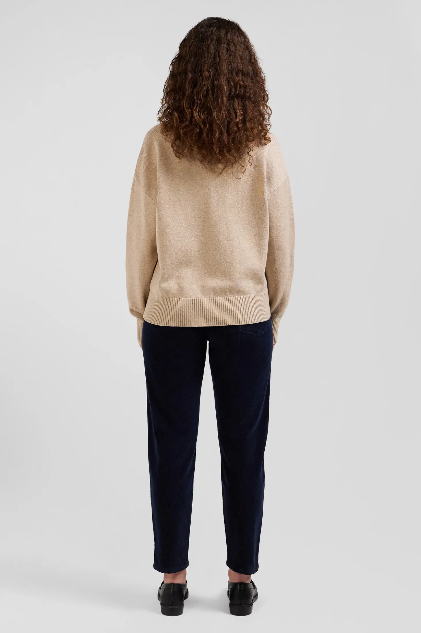 Relax beige blended wool and cotton cardigan
