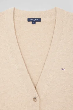 Relax beige blended wool and cotton cardigan