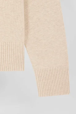 Relax beige blended wool and cotton cardigan