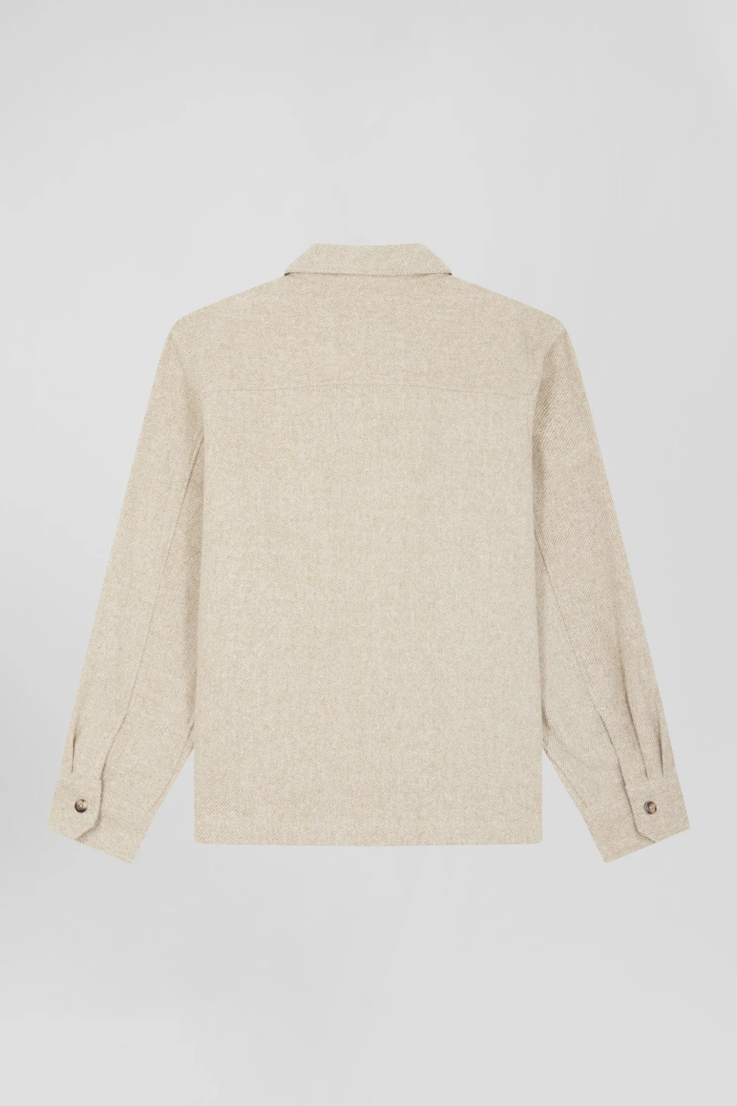 Relax beige mixed cotton overshirt with patch pockets