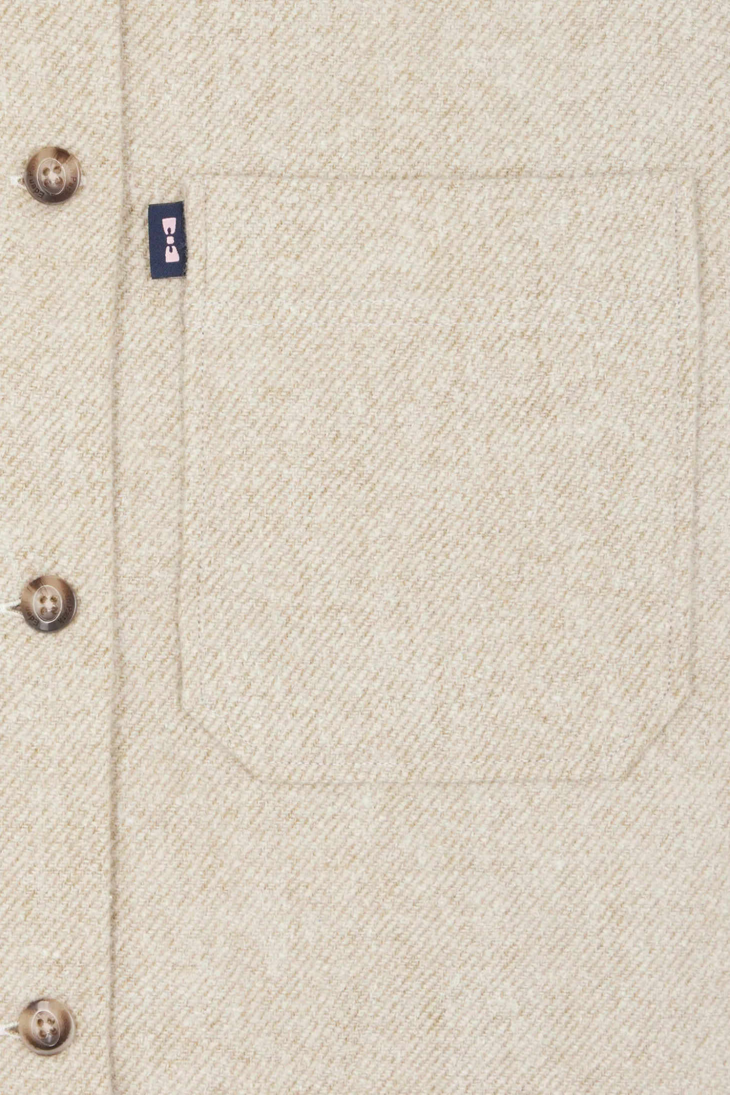 Relax beige mixed cotton overshirt with patch pockets