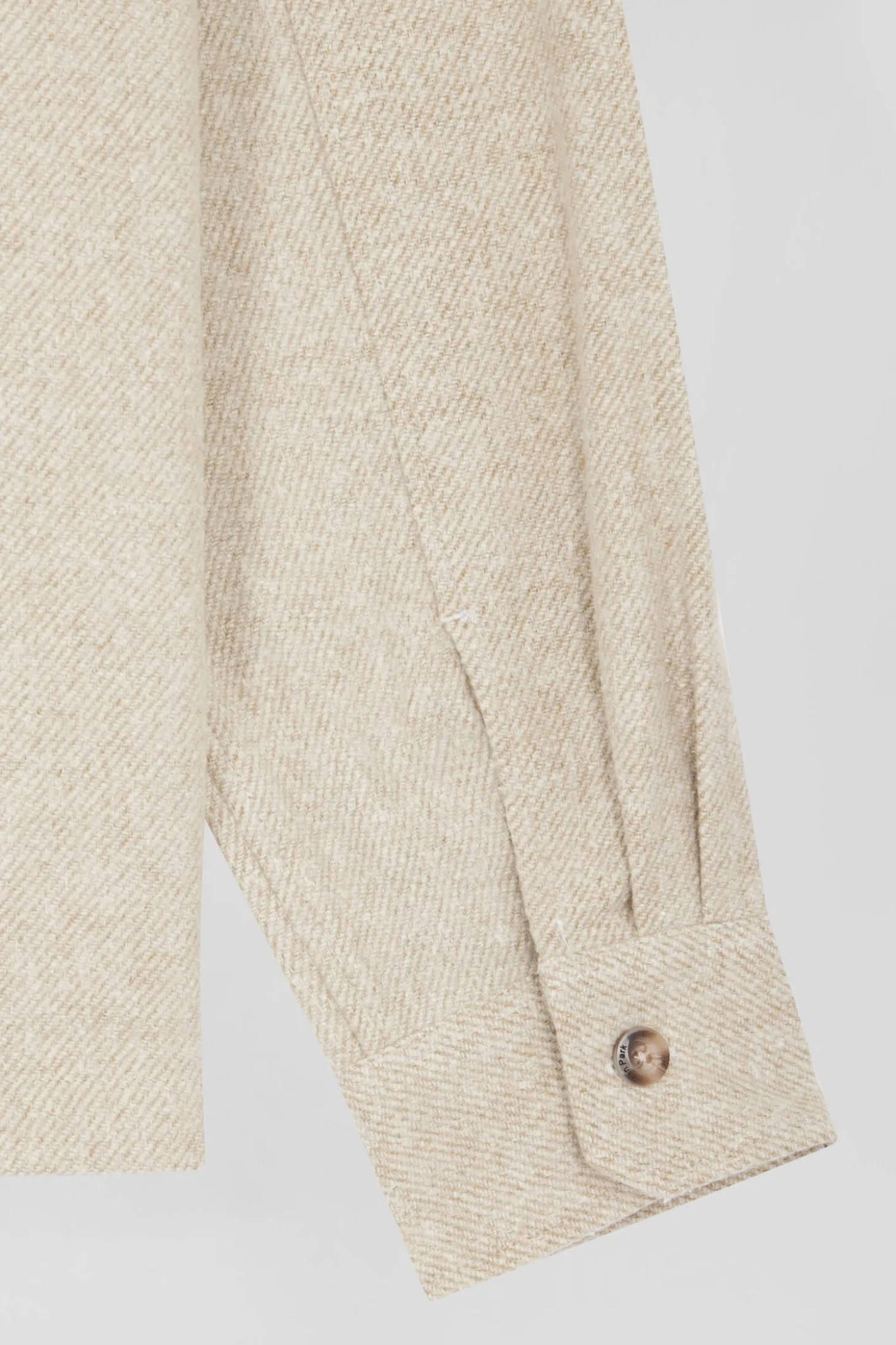 Relax beige mixed cotton overshirt with patch pockets