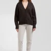 Relax brown blended wool and cotton cardigan