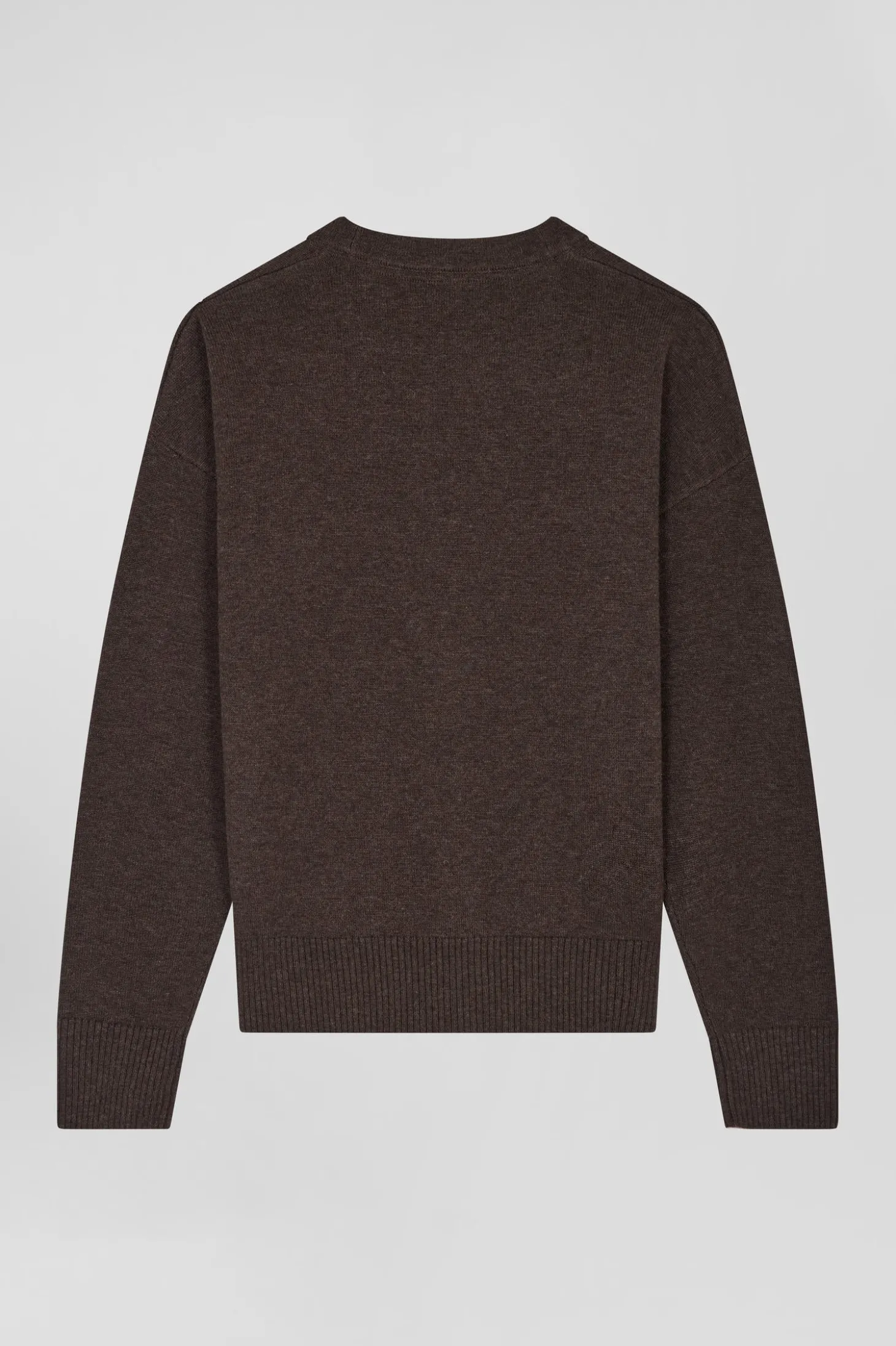 Relax brown blended wool and cotton cardigan