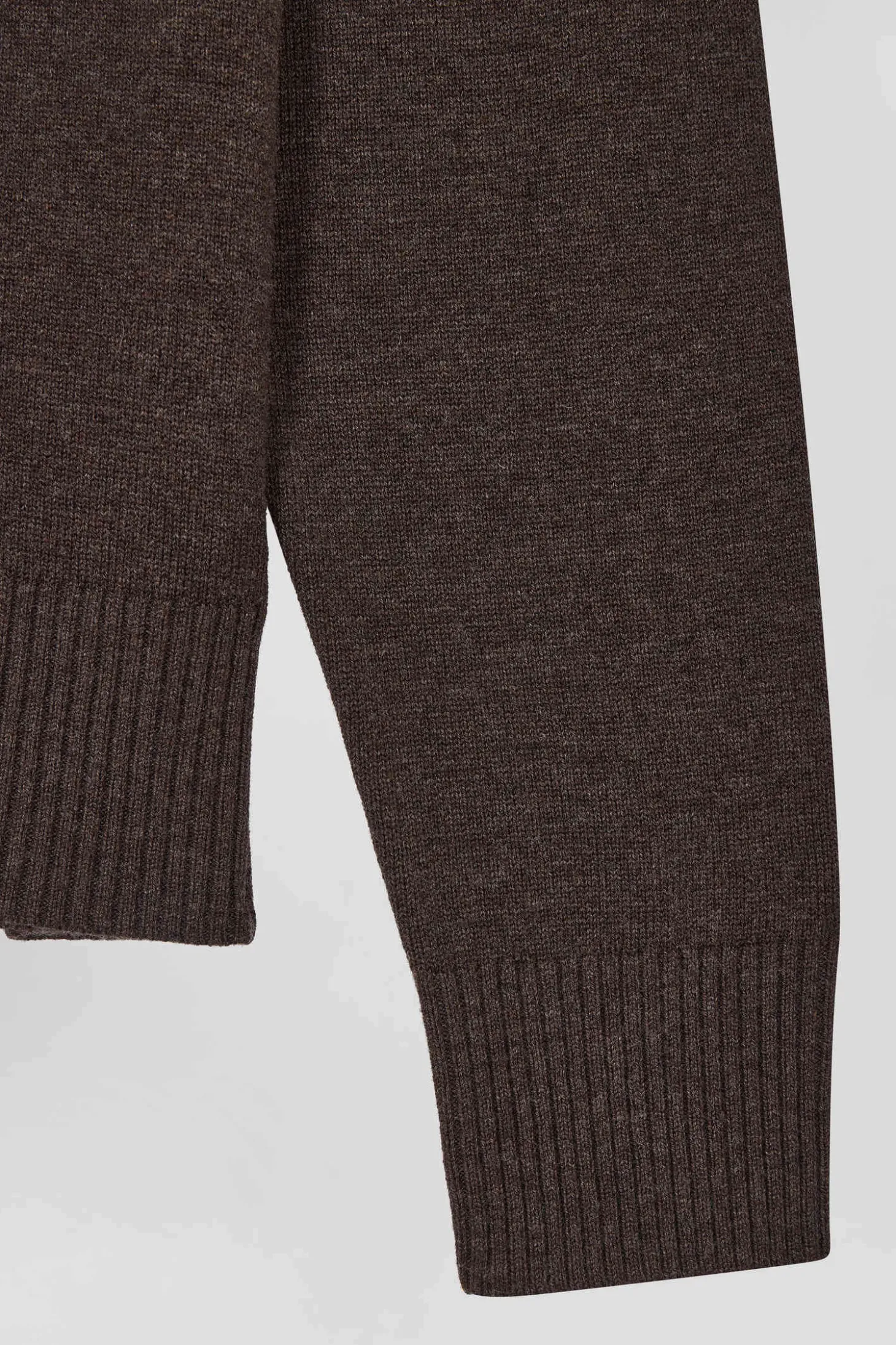 Relax brown blended wool and cotton cardigan