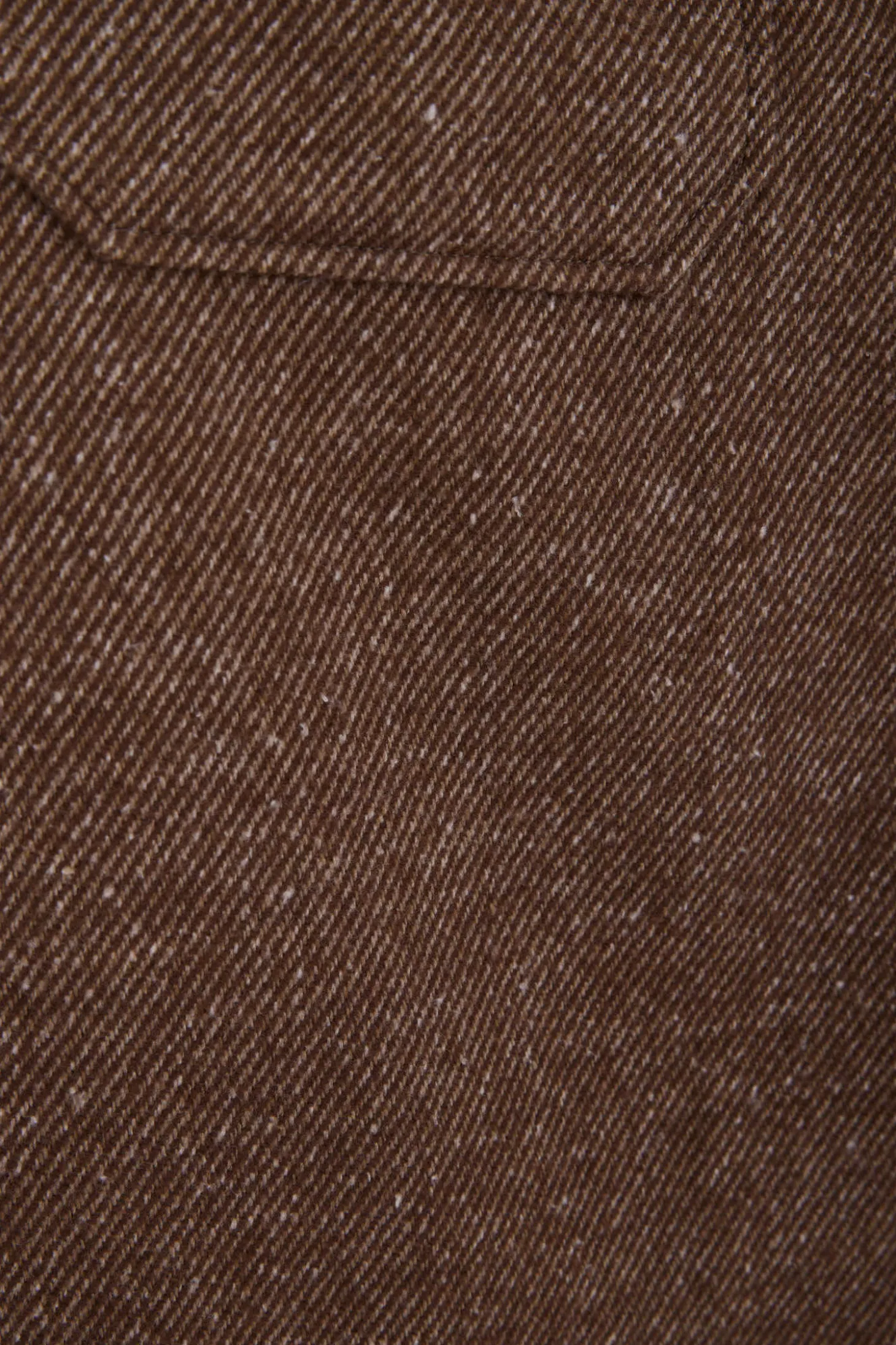 Relax brown mixed cotton overshirt with patch pockets