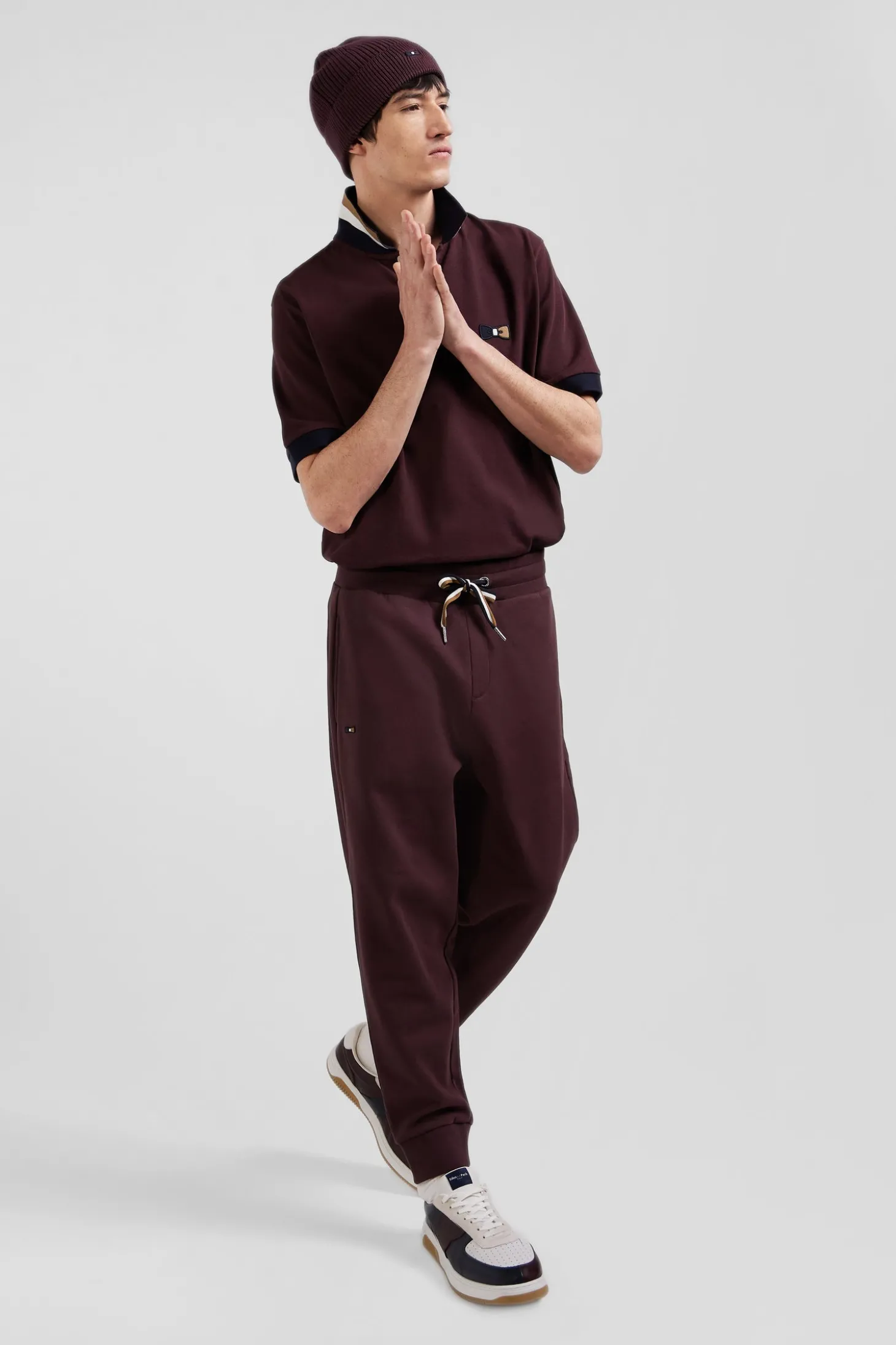 Relax burgundy brushed fleece jogging bottoms