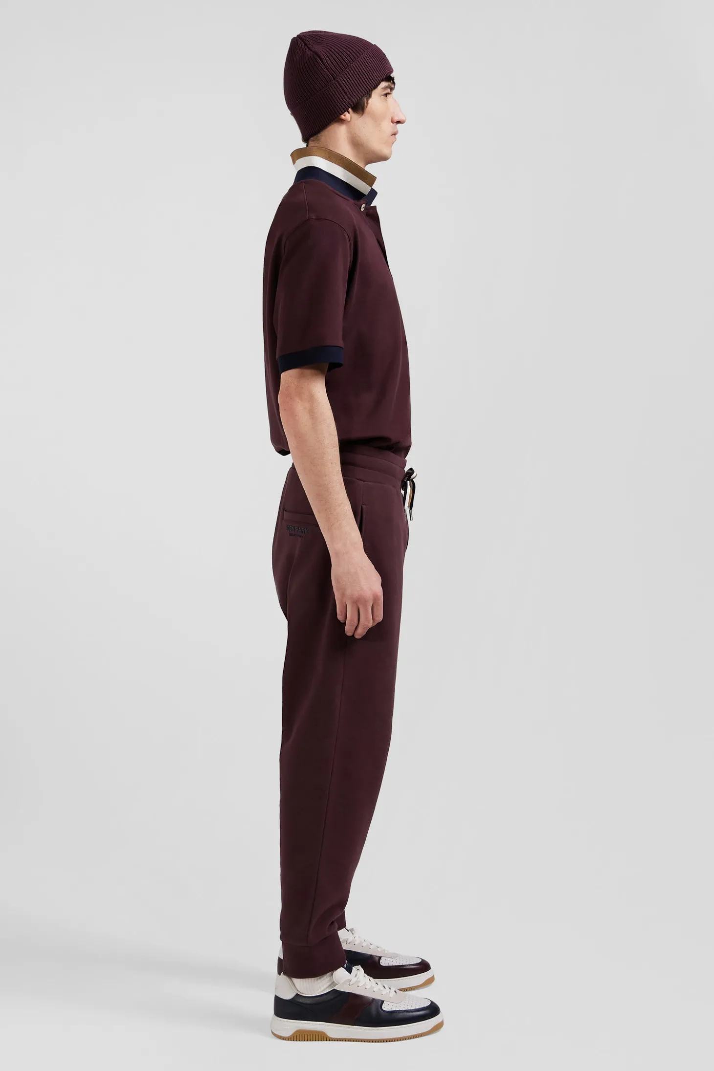 Relax burgundy brushed fleece jogging bottoms