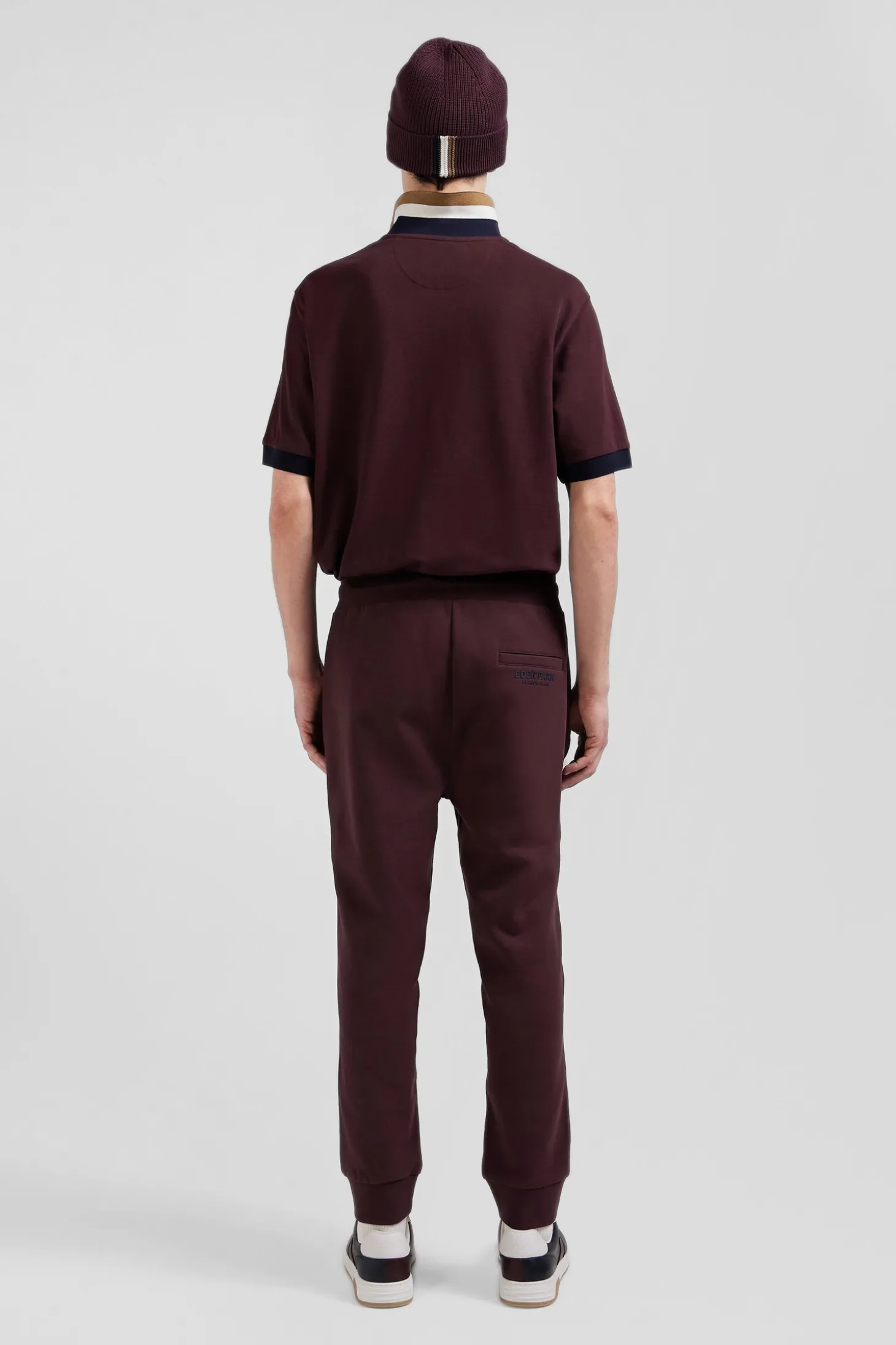 Relax burgundy brushed fleece jogging bottoms