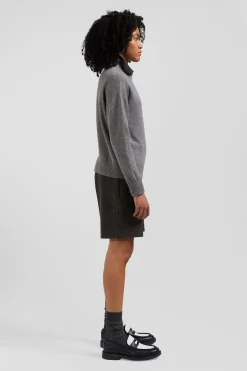 Relax dark grey wool and cotton crew neck jumper