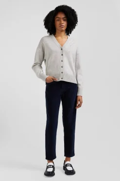 Relax grey blended wool and cotton cardigan
