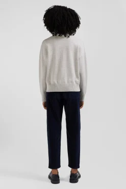 Relax grey blended wool and cotton cardigan