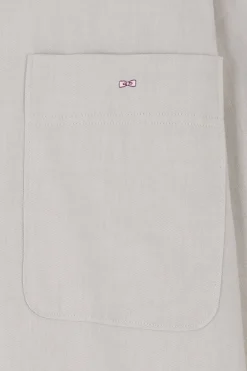 Relax grey checked cotton shirt with patch pockets