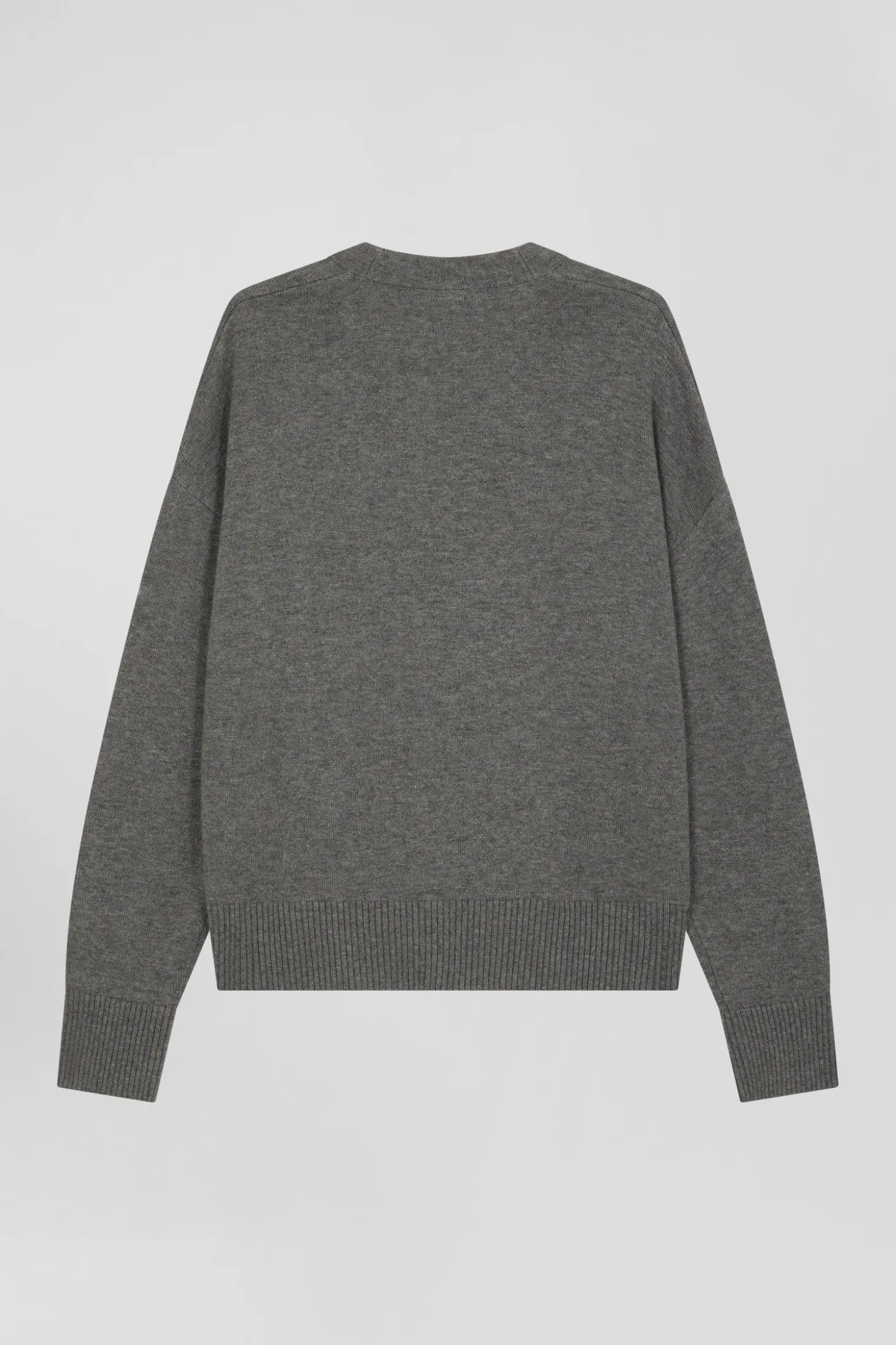 Relax mottled grey blended wool and cotton cardigan