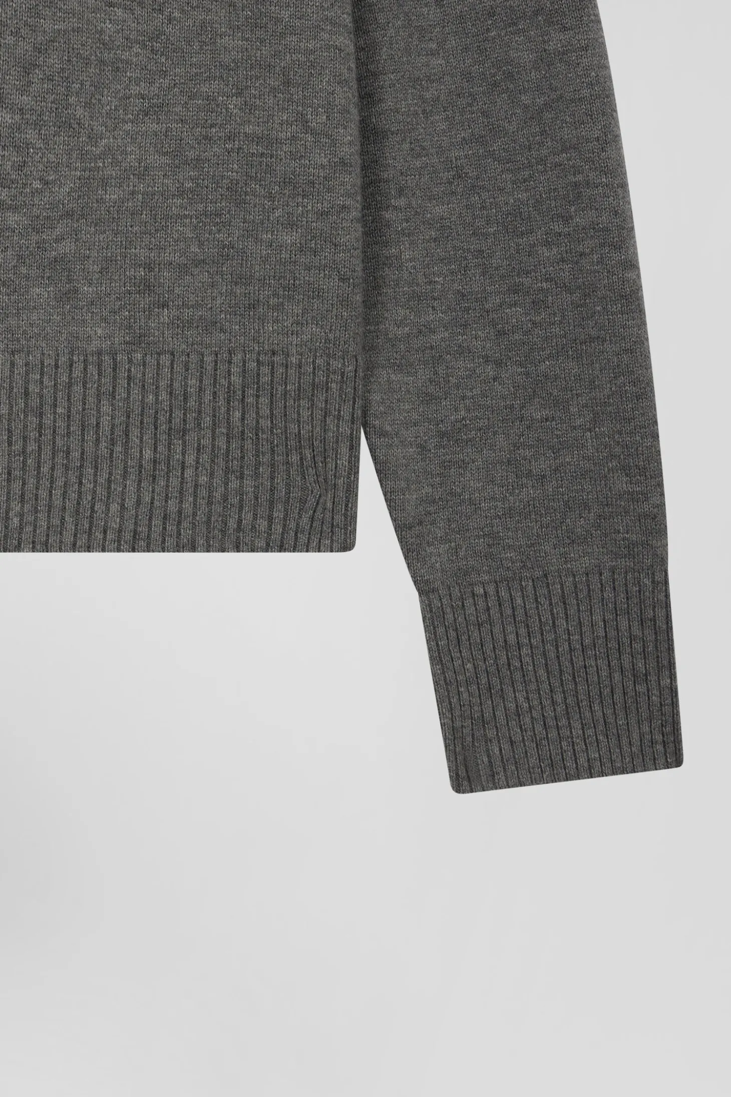 Relax mottled grey blended wool and cotton cardigan