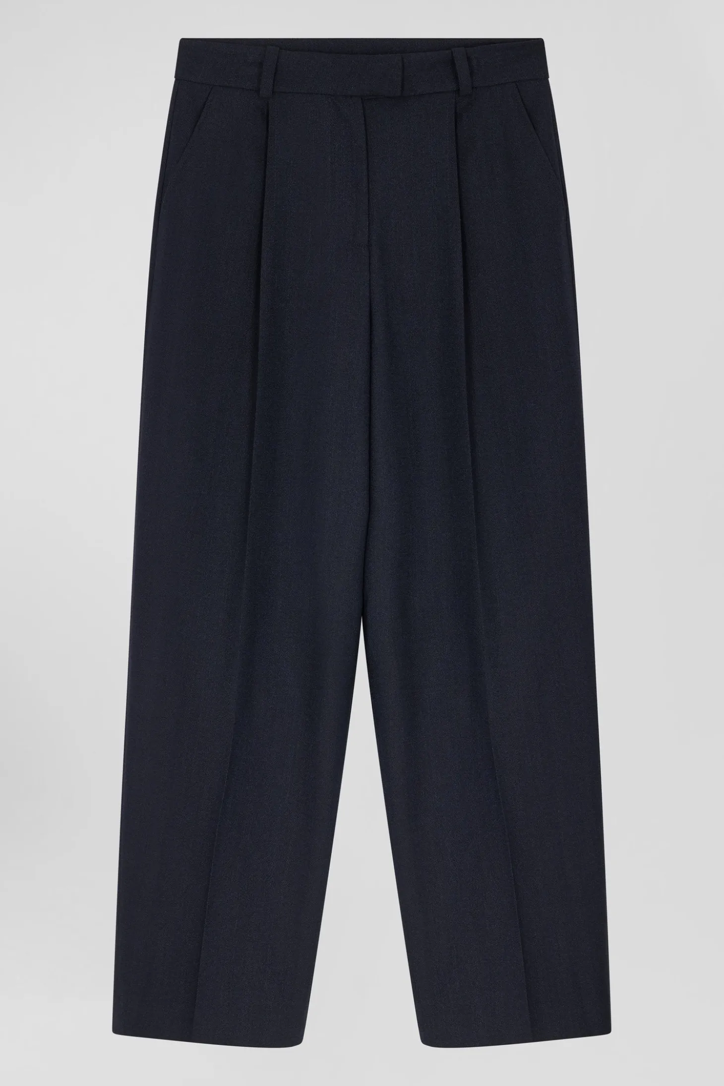 Relax navy blue checked trousers