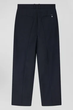 Relax navy blue checked trousers