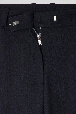 Relax navy blue checked trousers