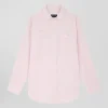 Relax pink checked cotton shirt with patch pockets