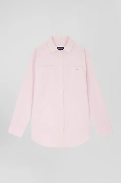 Relax pink checked cotton shirt with patch pockets