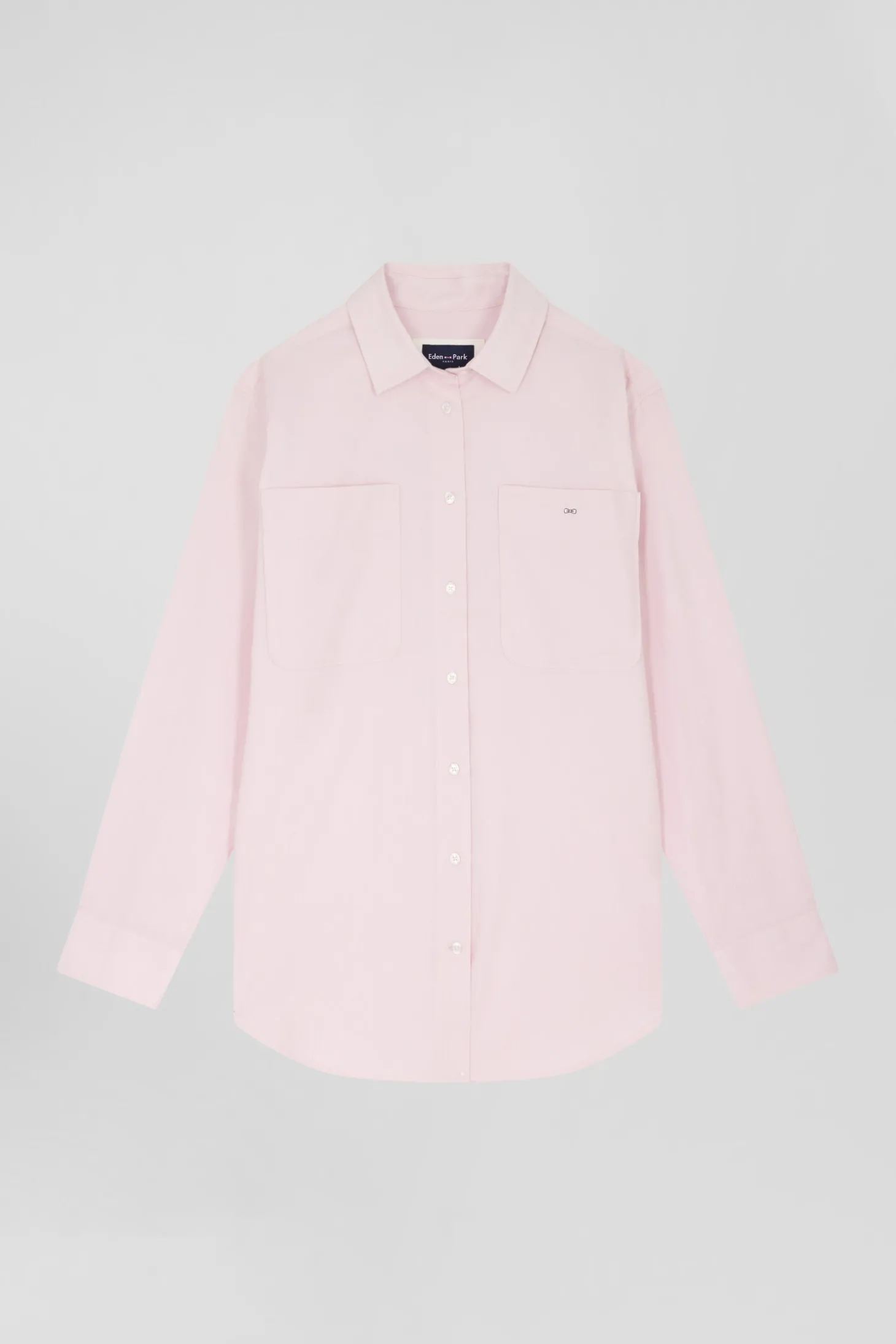 Relax pink checked cotton shirt with patch pockets