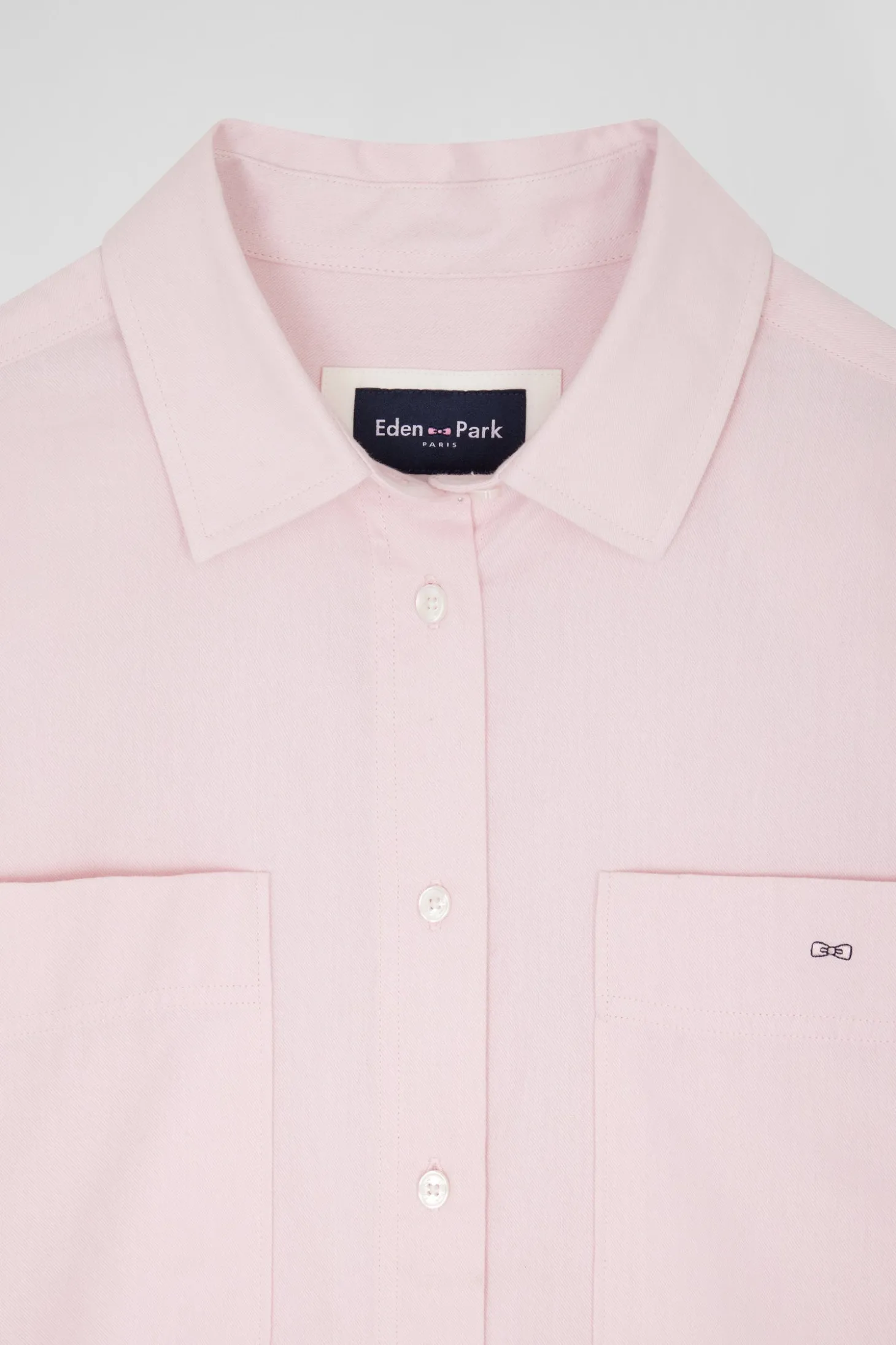 Relax pink checked cotton shirt with patch pockets