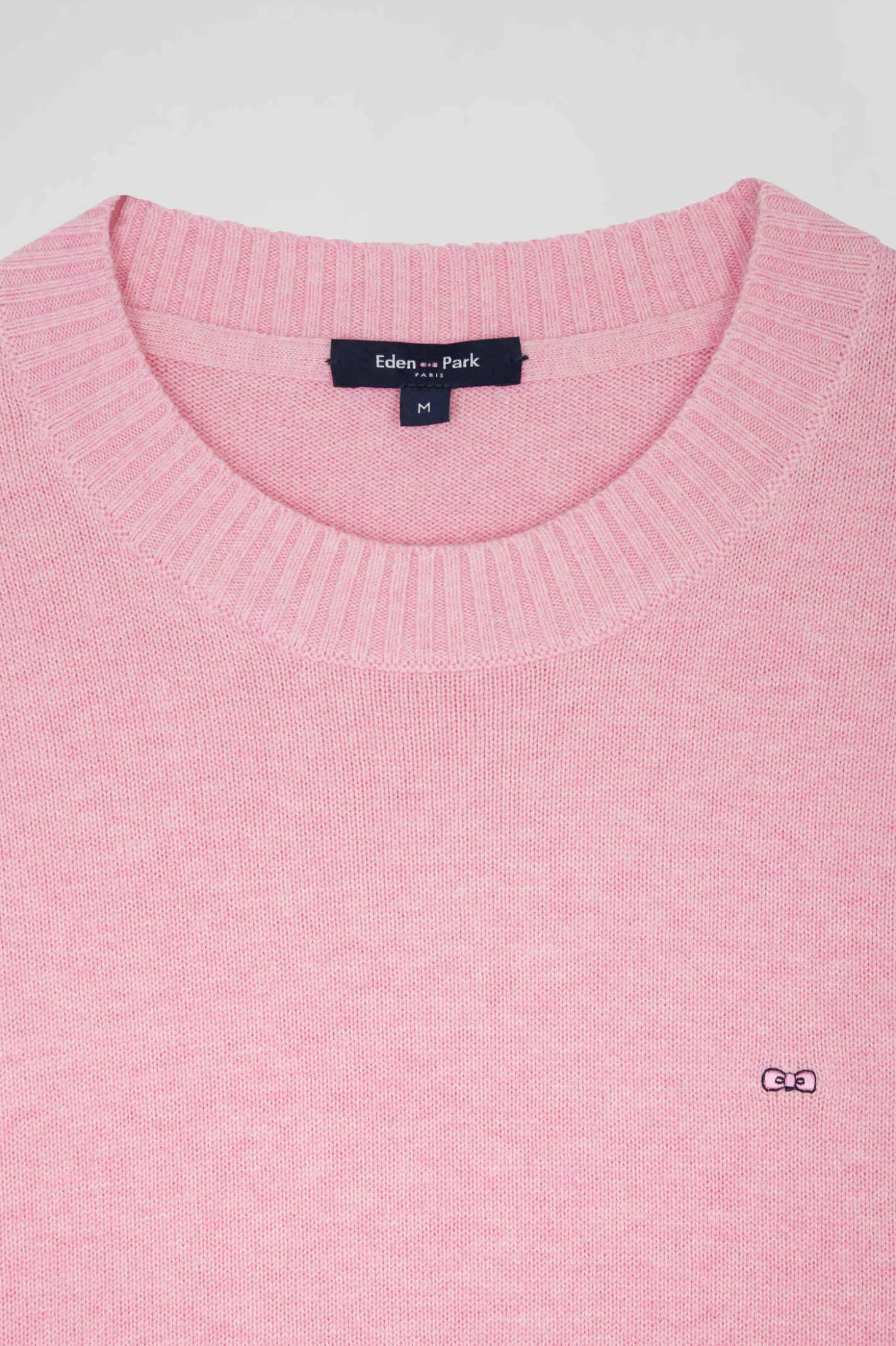 Relax pink wool and cotton crew neck jumper