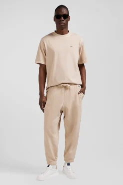 Relax unisex beige brushed cotton fleece jogging bottoms
