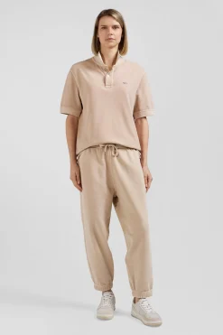 Relax unisex beige brushed cotton fleece jogging bottoms