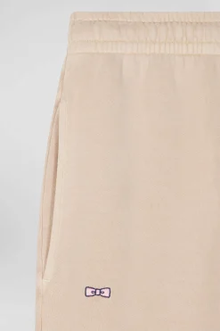 Relax unisex beige brushed cotton fleece jogging bottoms