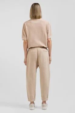 Relax unisex beige brushed cotton fleece jogging bottoms