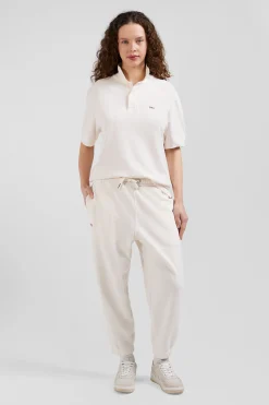 Relax unisex ecru brushed cotton fleece jogging bottoms